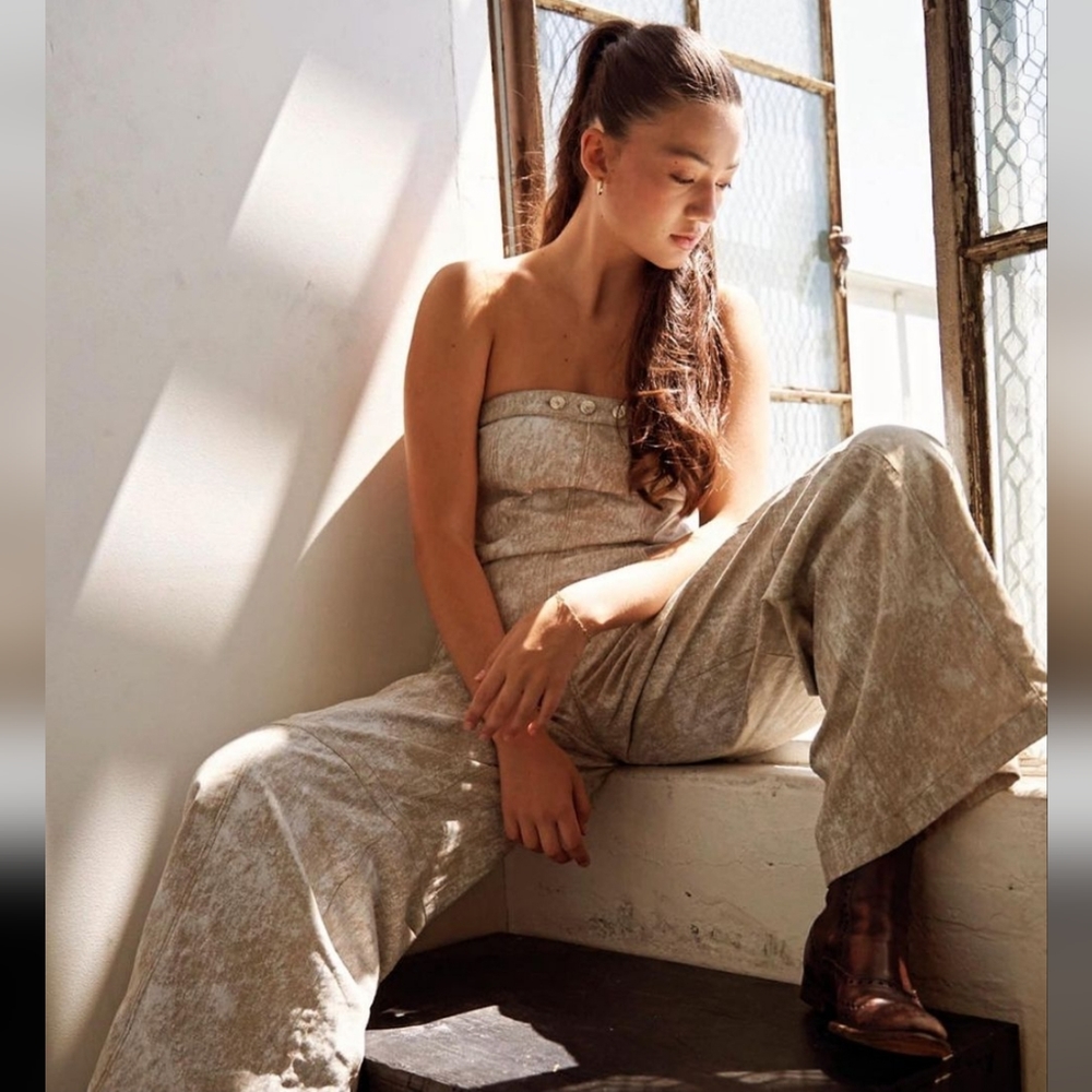 BNWT! Zara Printed linen blend jumpsuit